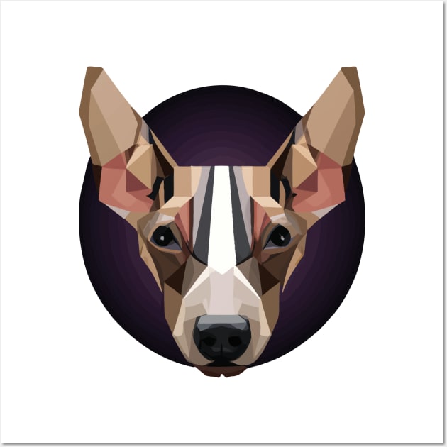 American Hairless Terrier Dog Polygon Design Wall Art by Furrban